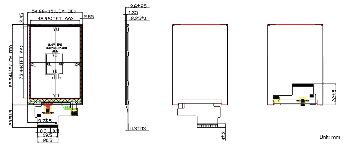 Mechanical Drawing - 4D LCD 3.5